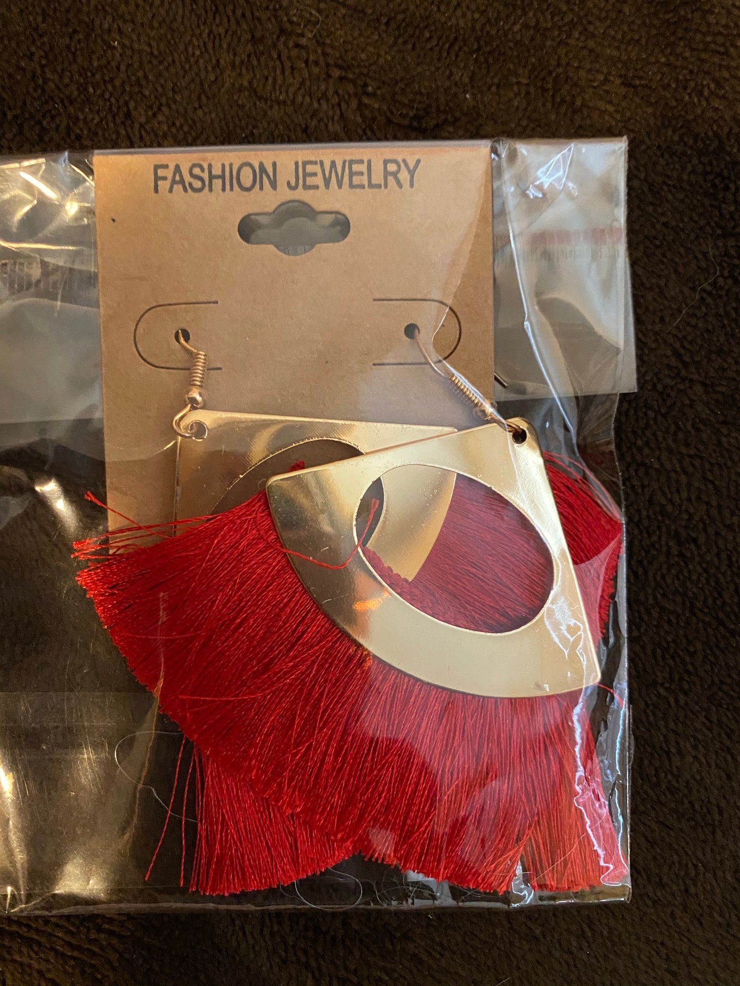 Fish Hook Pierced Tassel Fringe Earrings