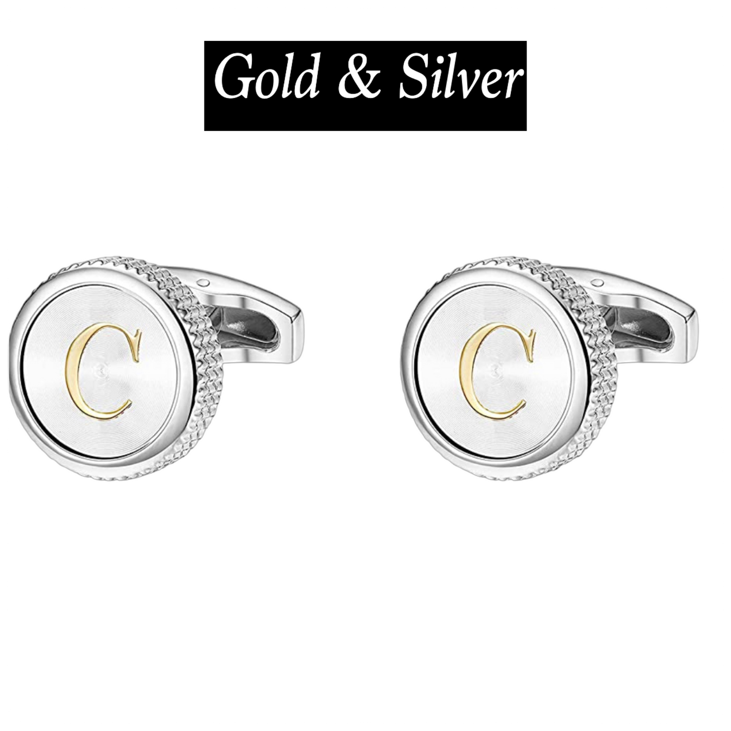 Brass Monogram Letter “C” Cufflinks