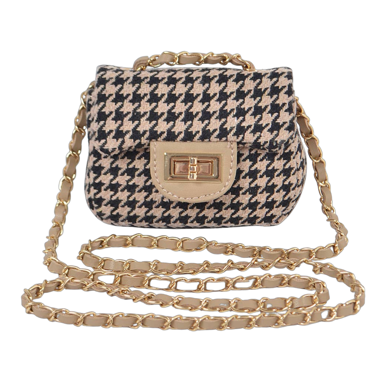 Little Girl’s Tweed Houndstooth Mini Shoulder Bag