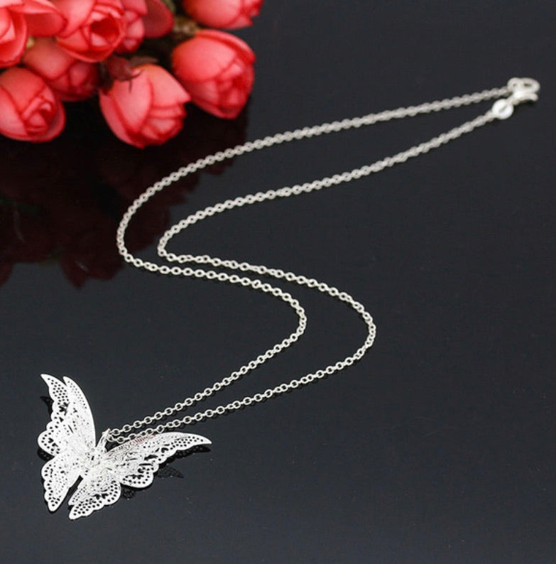 Silver Butterfly Pendant and Chain