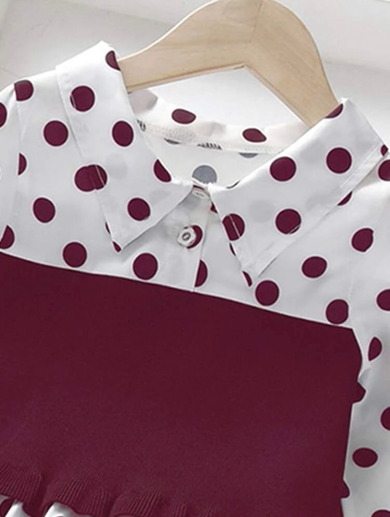 Girls Polka Dot Print Flounce Sleeve Top & Split Hem Flare Leg Pants (Sizes 3 year - 10 year)