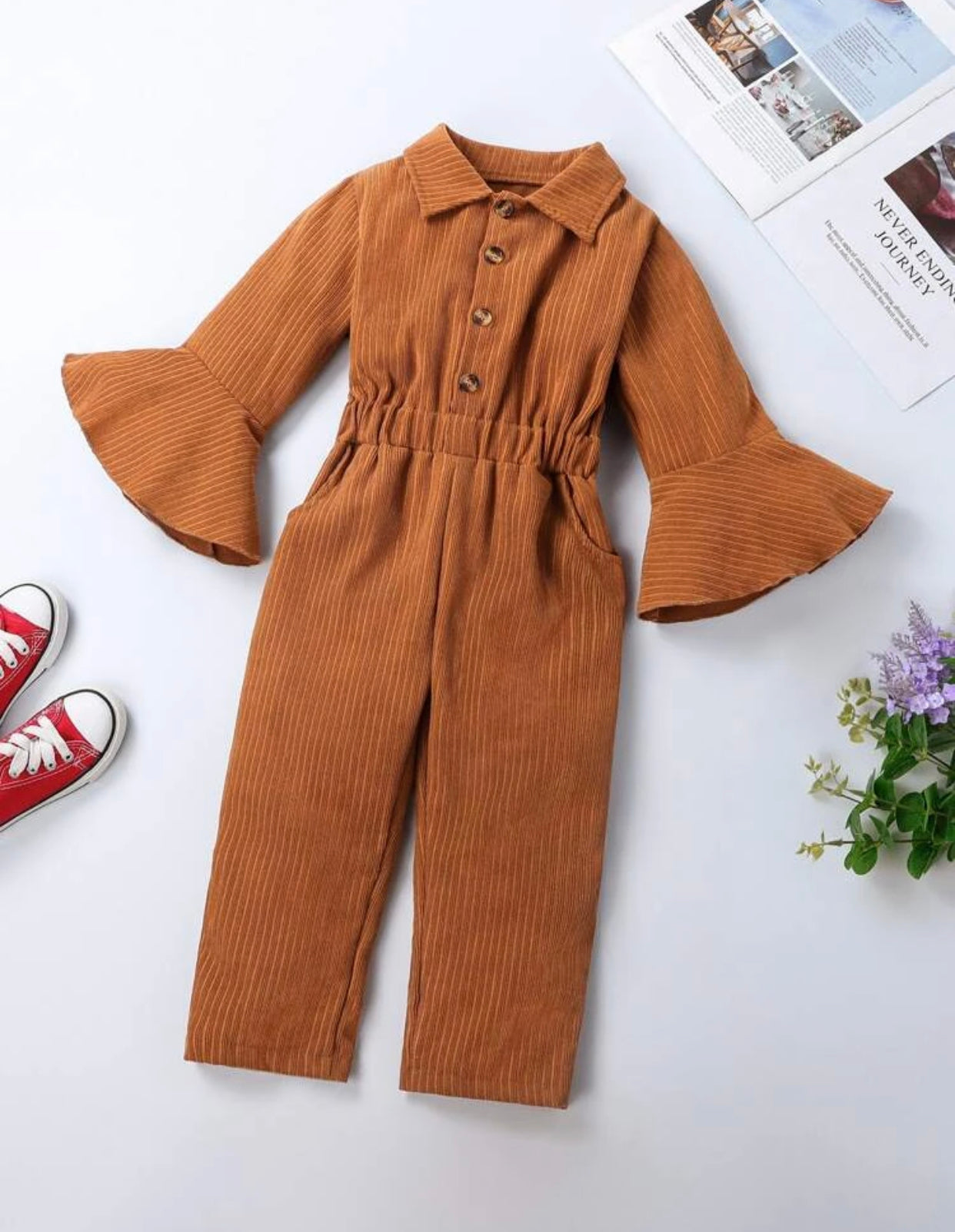 Little Girls Flounce Jumpsuit (Sizes 1 year - 8 year)
