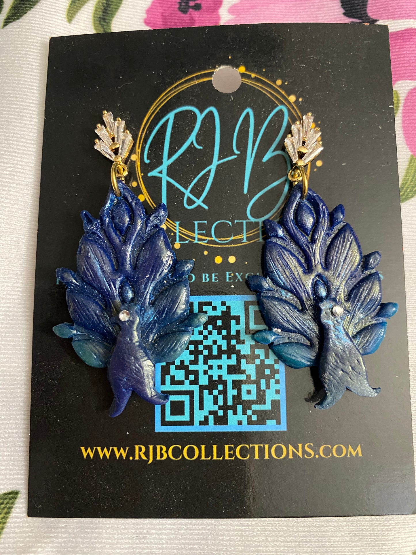 Handmade ELEGANT Peacock Necklace and Earring Set