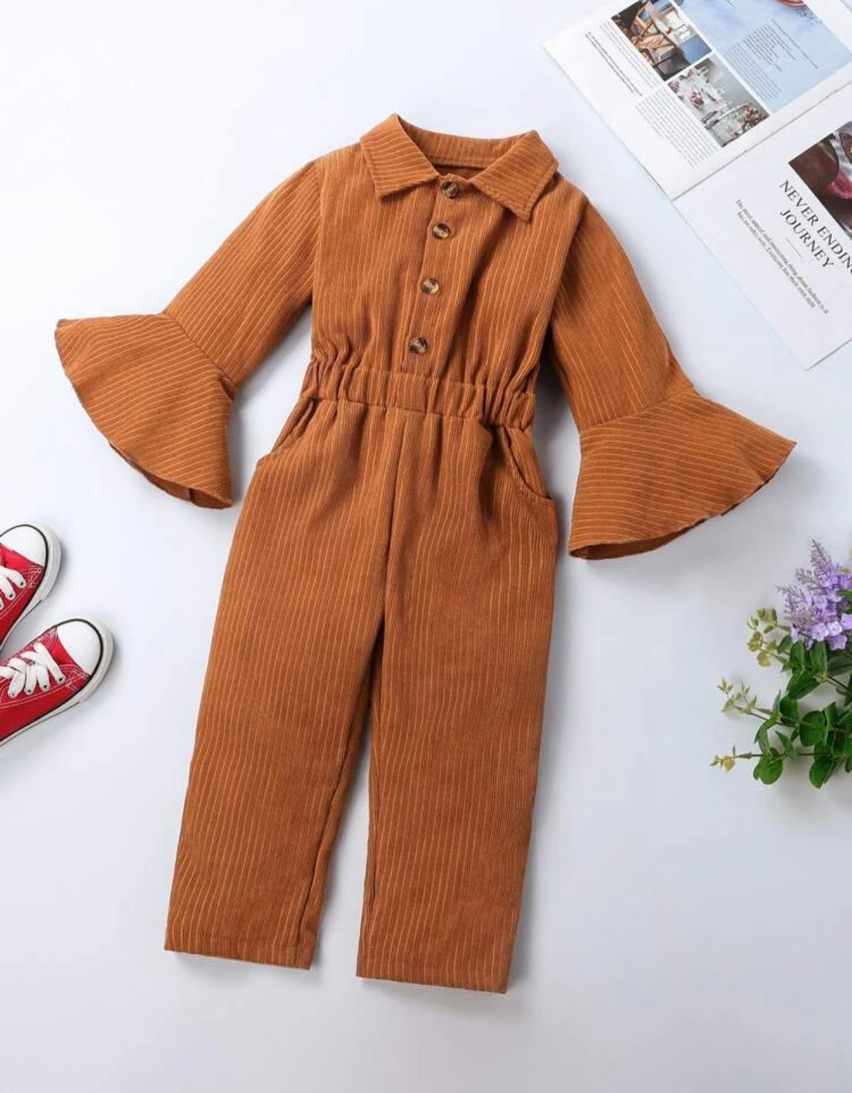 Little Girls Flounce Jumpsuit (Sizes 1 year - 8 year)