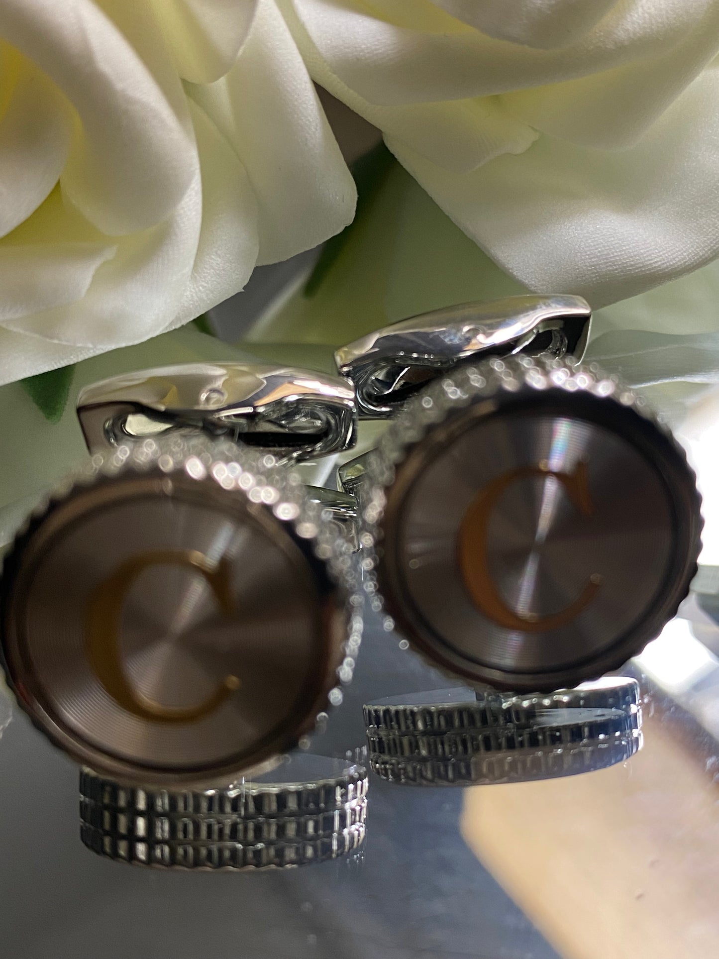 Brass Monogram Letter “C” Cufflinks