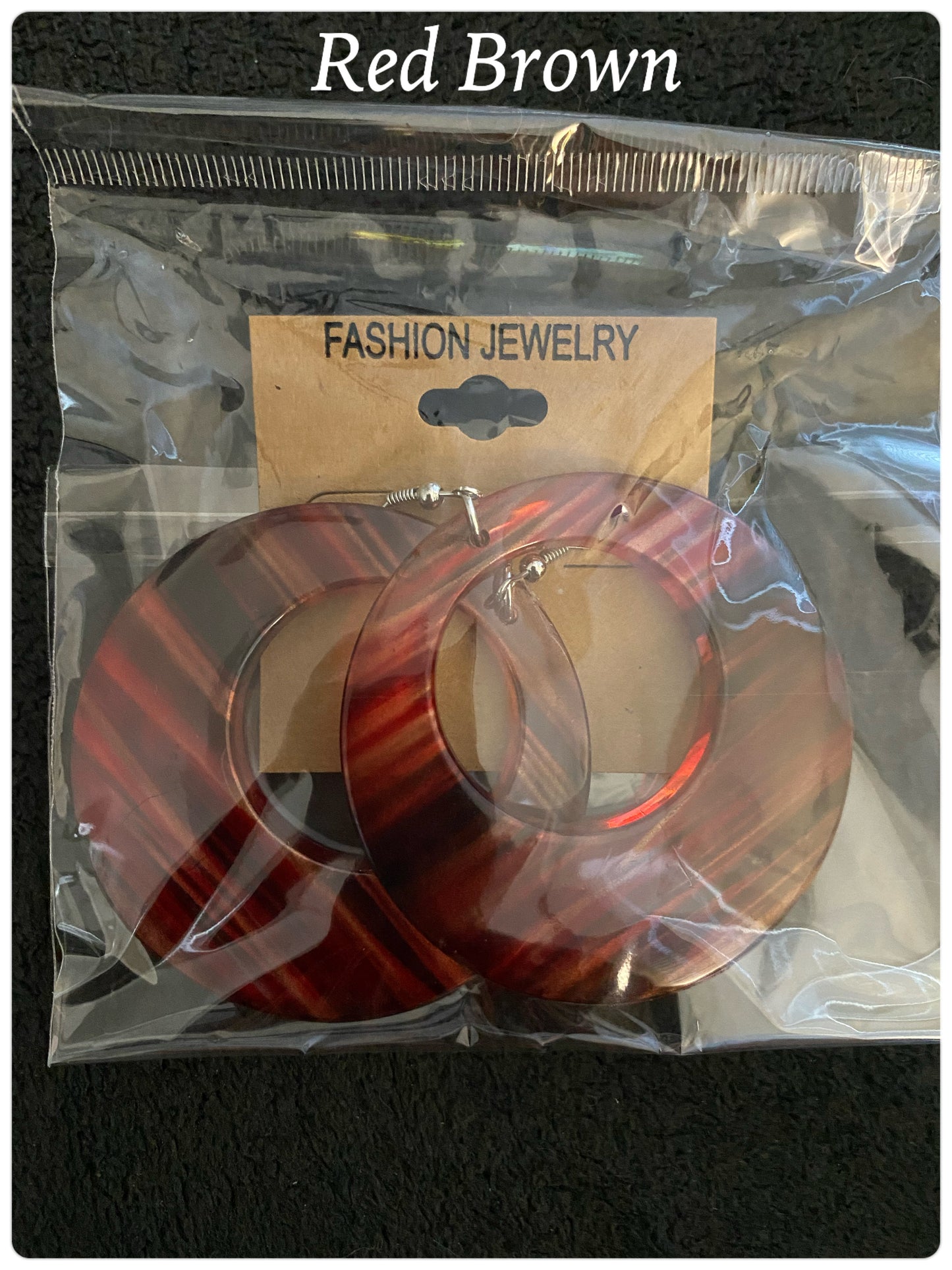 Acrylic Circle Dangle Striped Earrings