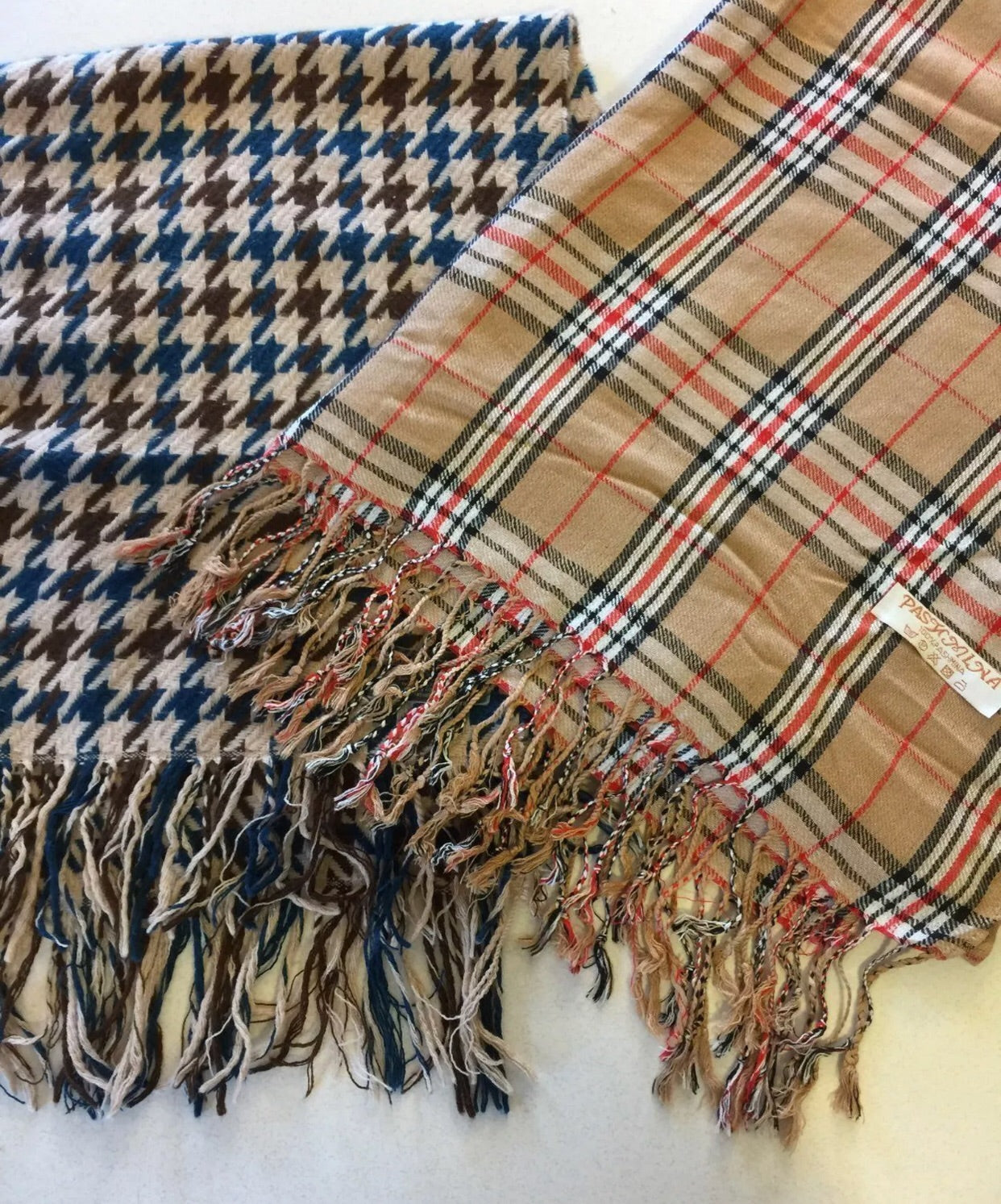 Cashmere Neck Scarves/Shawls & Coordinated Hat, 3 Choices