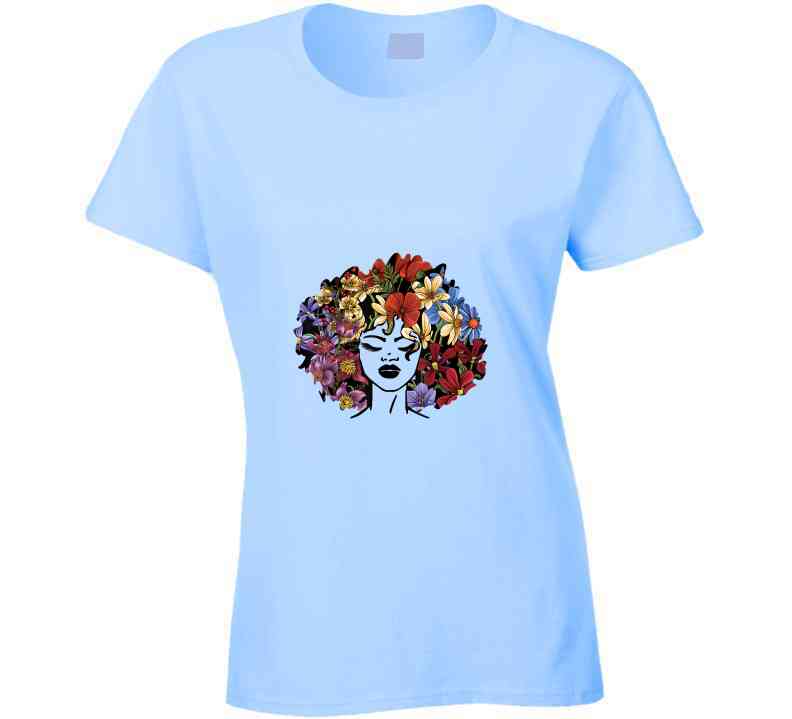 Floral Afro Ladies T Shirt