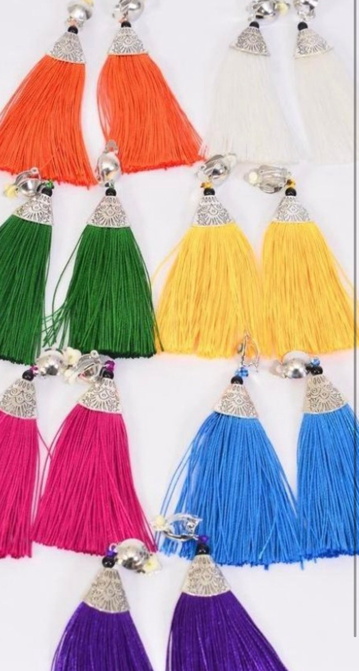 Clip-On Tassel Fringe Earrings
