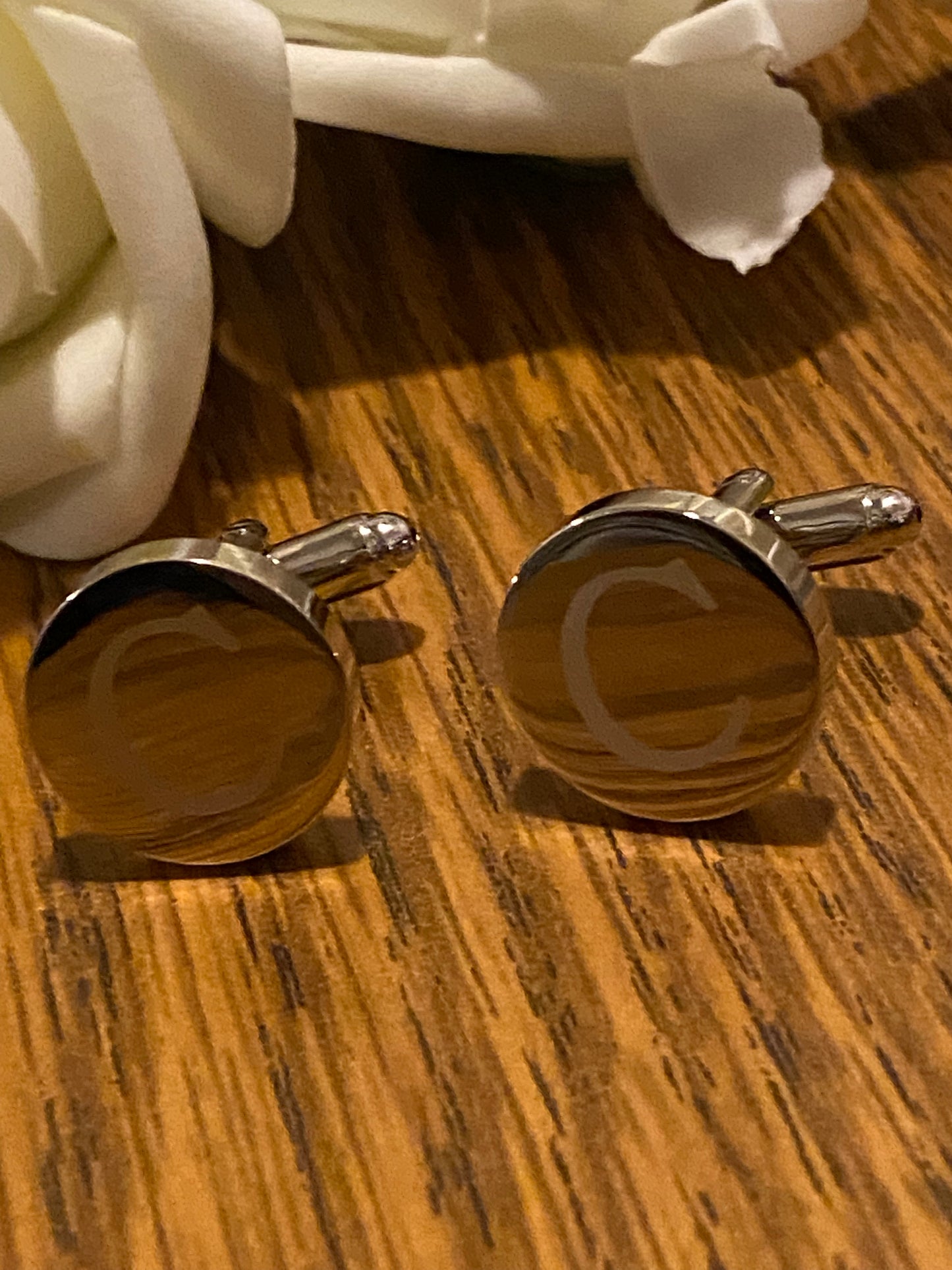 Brass Monogram Letter “C” Cufflinks