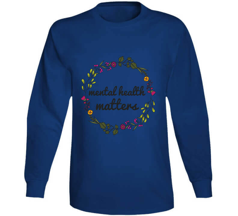 Mental Health Matters - Floral Wreath Ladies T Shirt
