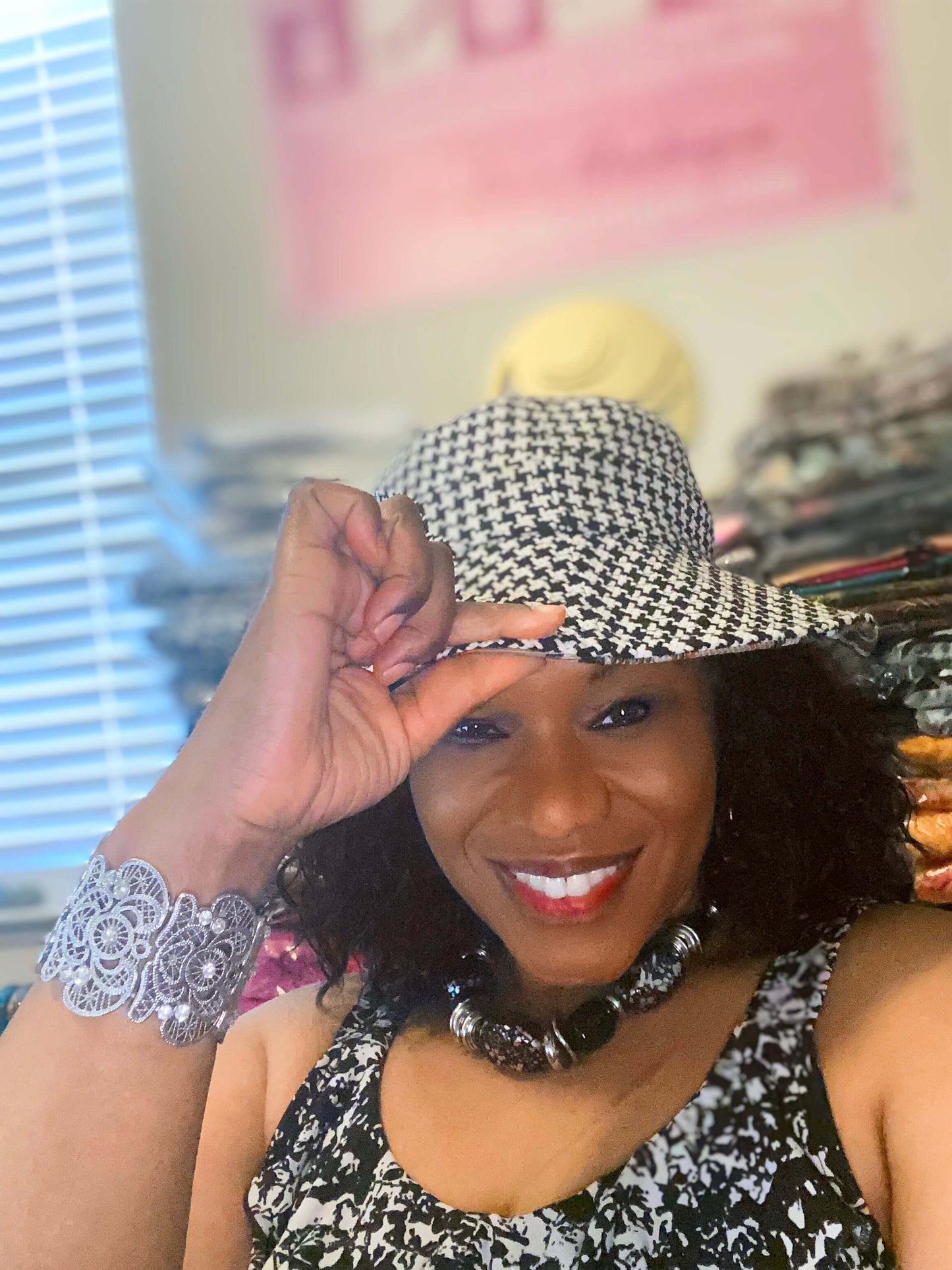 Reversible Bucket Hat - Brown Plaid & Classic Houndstooth