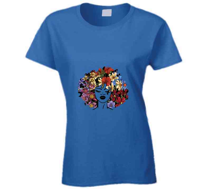 Floral Afro Ladies T Shirt
