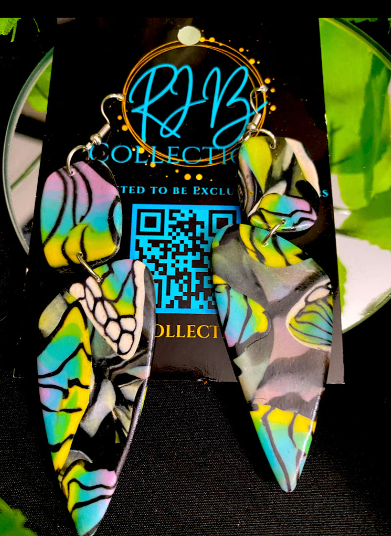 Hand Made Multi-Colored Butterfly Dangled Earrings