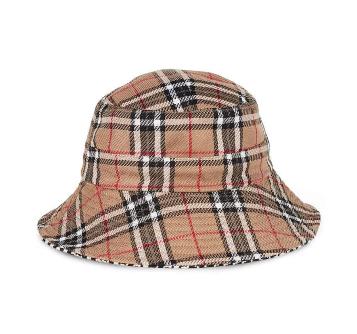 Reversible Bucket Hat - Brown Plaid & Classic Houndstooth