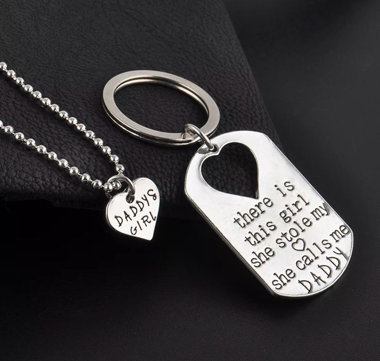 Family Keychain and Necklace Set - Mommy, Daddy, Grandma, Grandpa