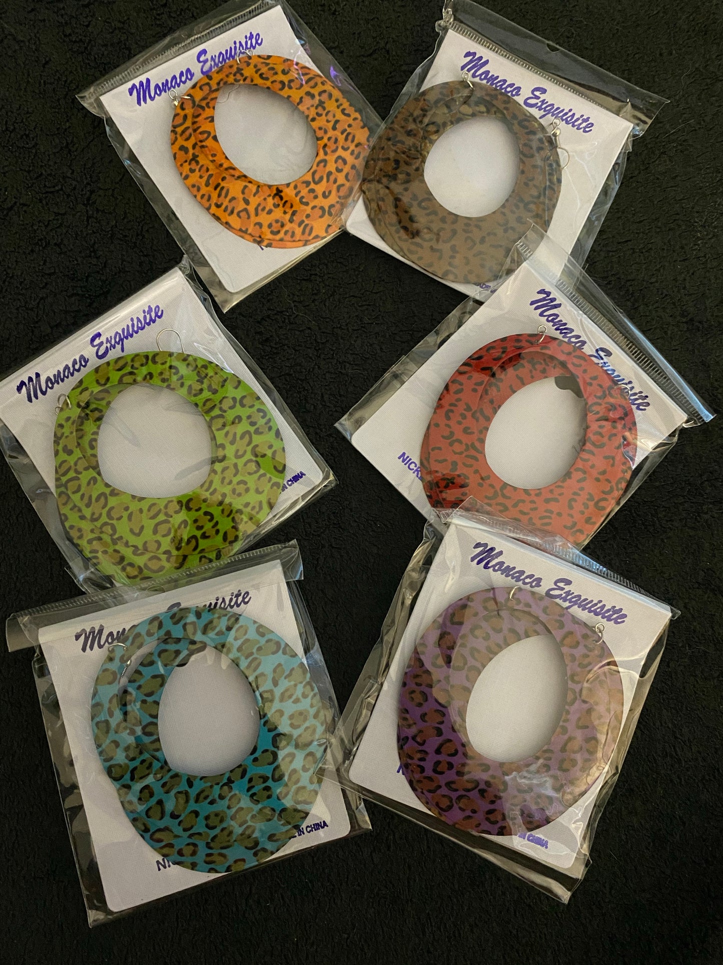 Lovely Leopard Print Fish Hook Round Earrings