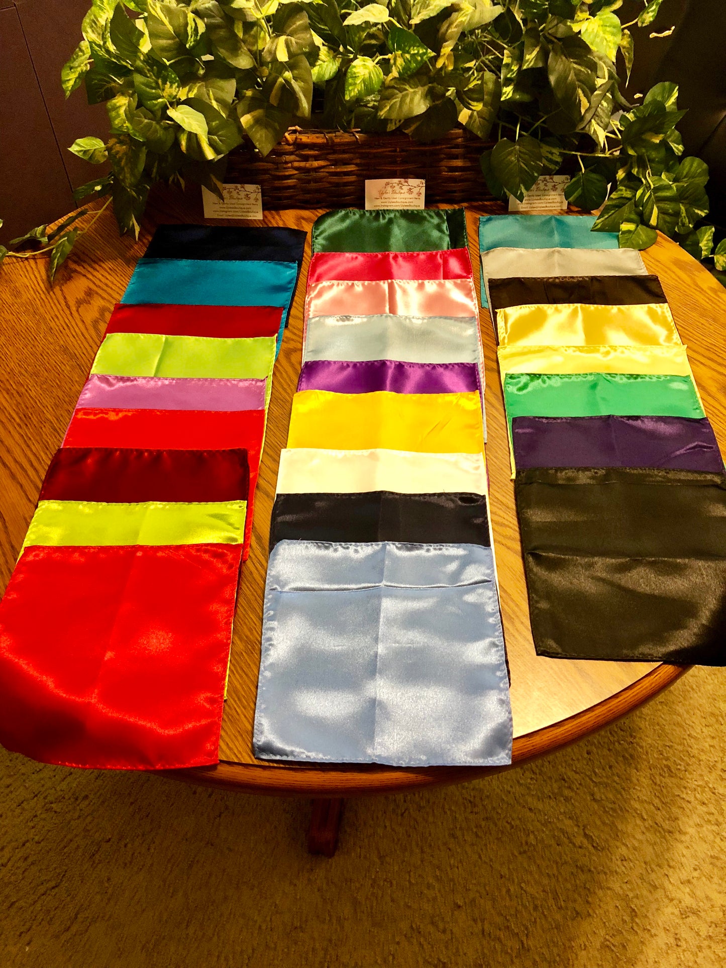 Men's Satin Pocket Squares - Various Colors Available