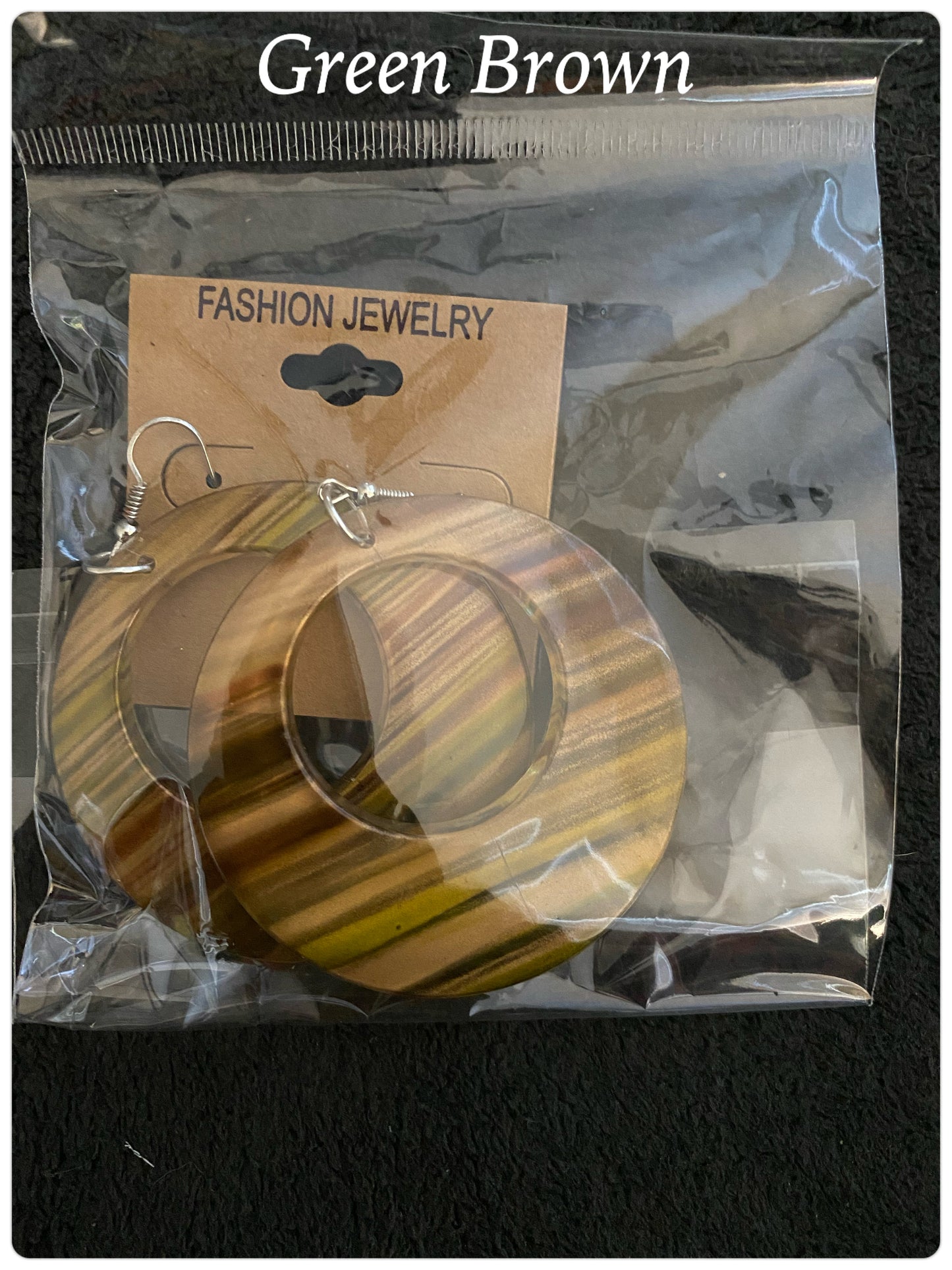 Acrylic Circle Dangle Striped Earrings