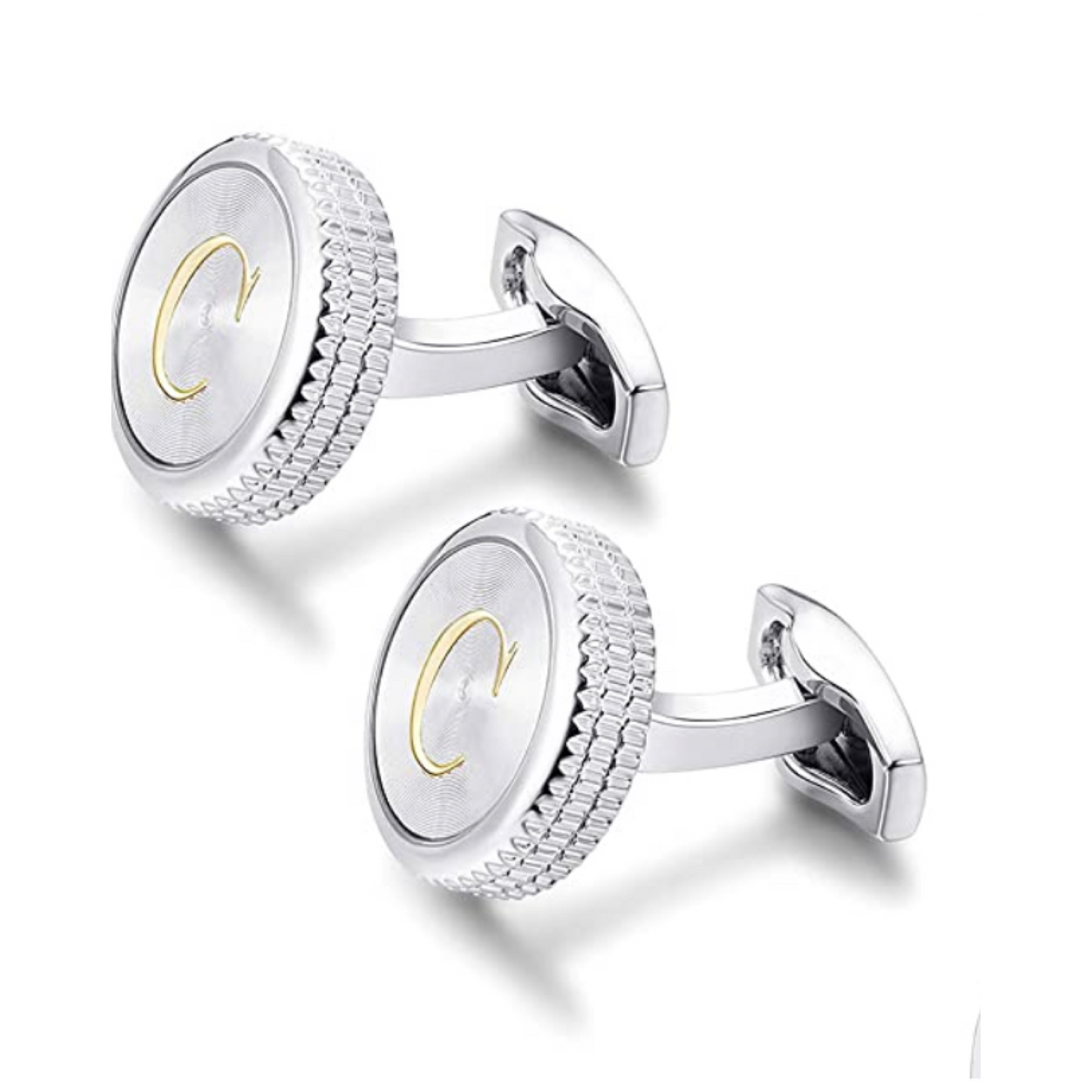 Brass Monogram Letter “C” Cufflinks