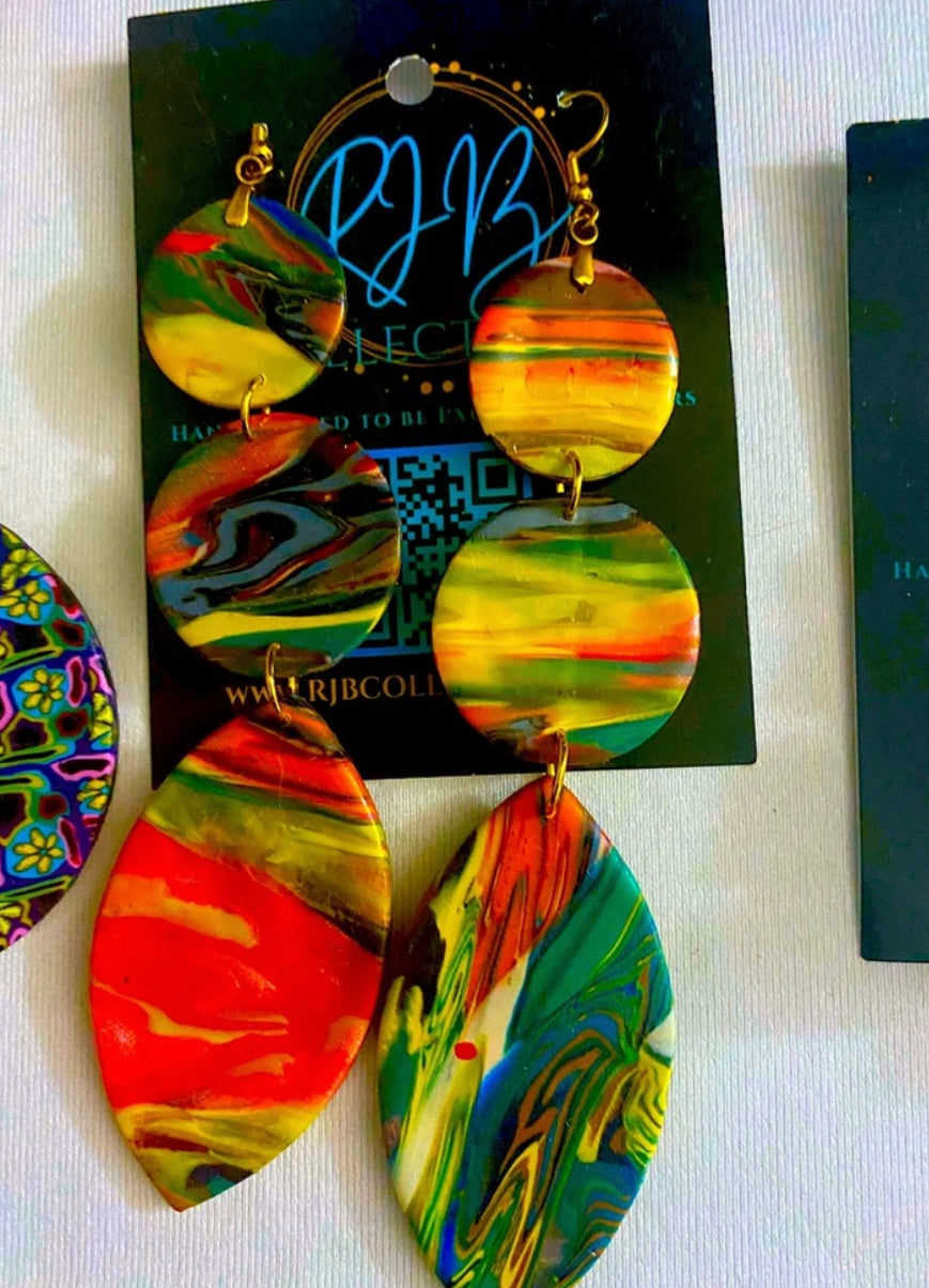 GLOW IN THE DARK Handmade Dangle Garden Greenery Earrings