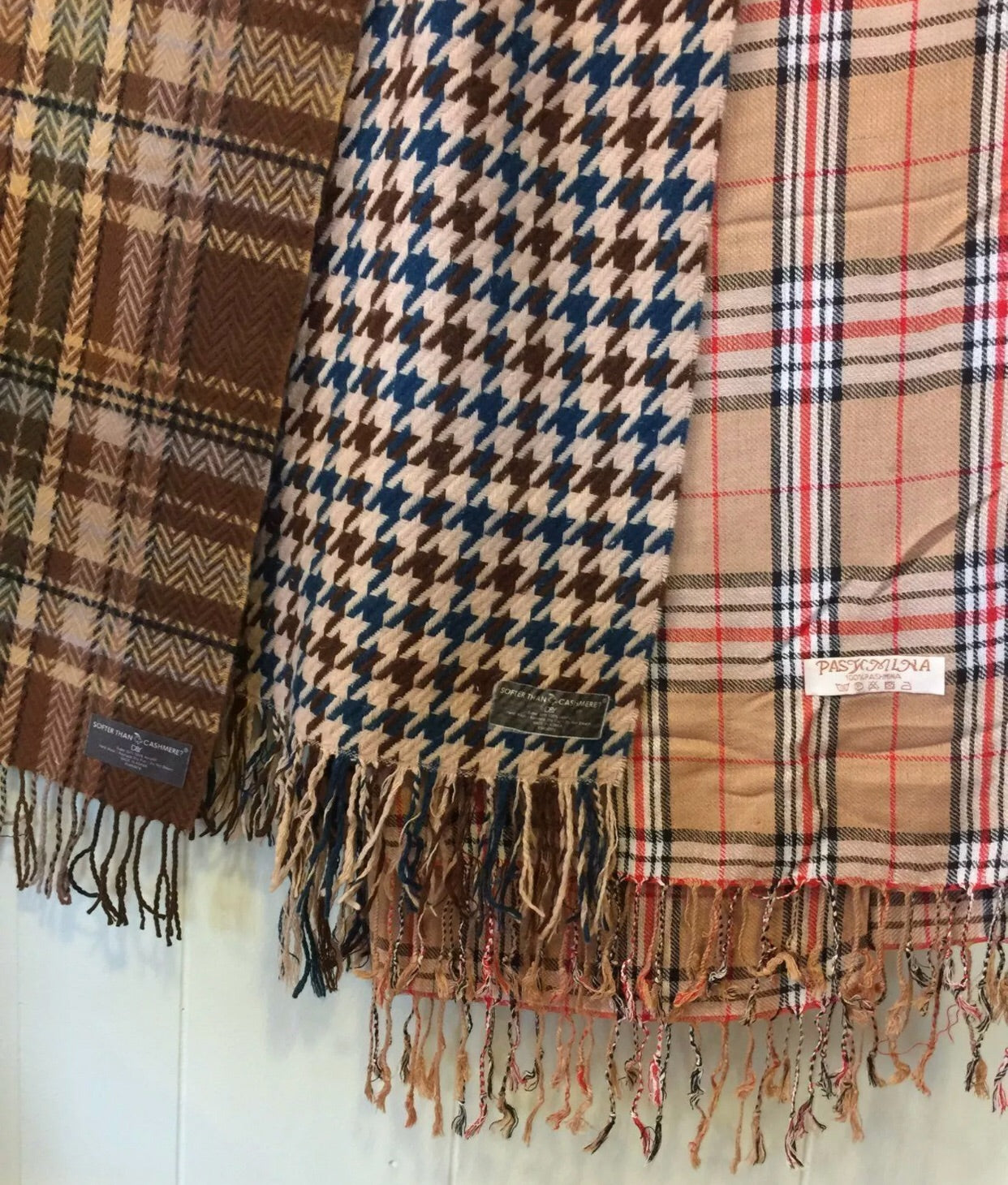 Cashmere Neck Scarves/Shawls & Coordinated Hat, 3 Choices