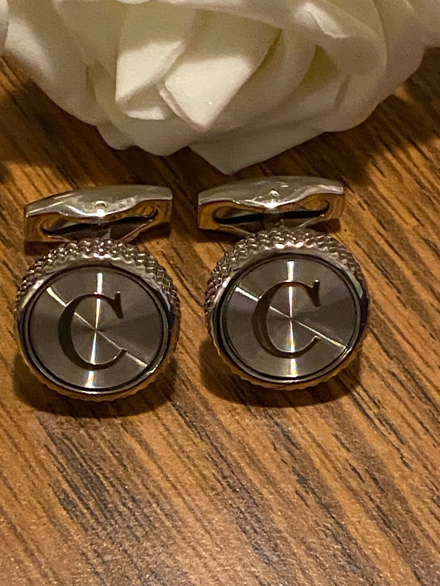 Brass Monogram Letter “C” Cufflinks