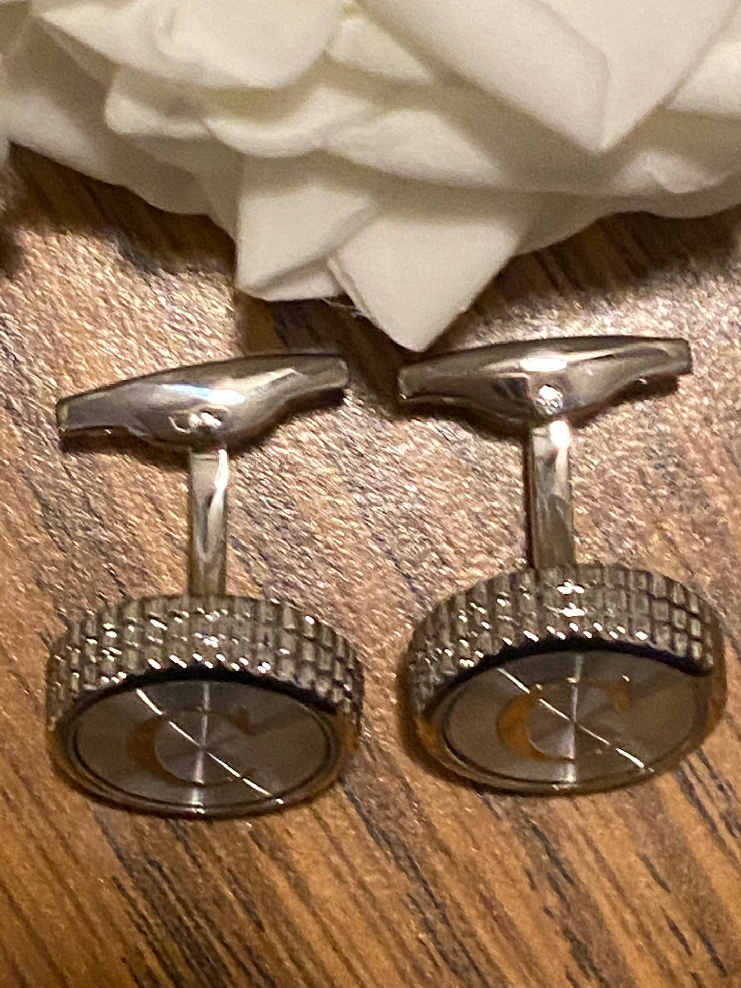 Brass Monogram Letter “C” Cufflinks