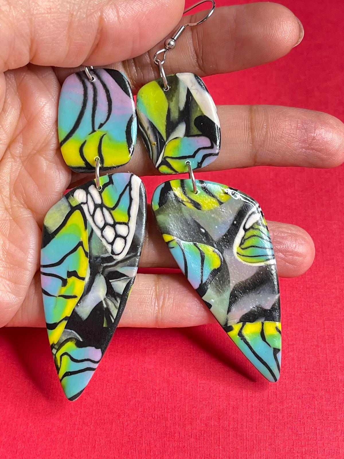 Hand Made Multi-Colored Butterfly Dangled Earrings