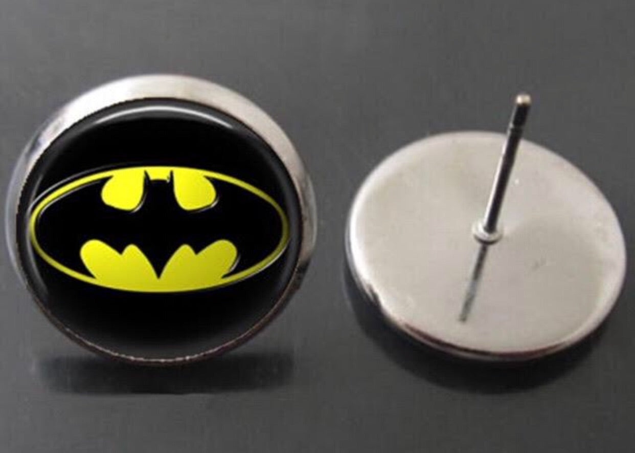 BatGirl Glass Dome Earrings