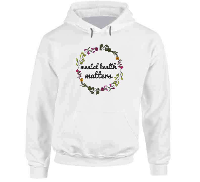 Mental Health Matters - Floral Wreath Ladies T Shirt