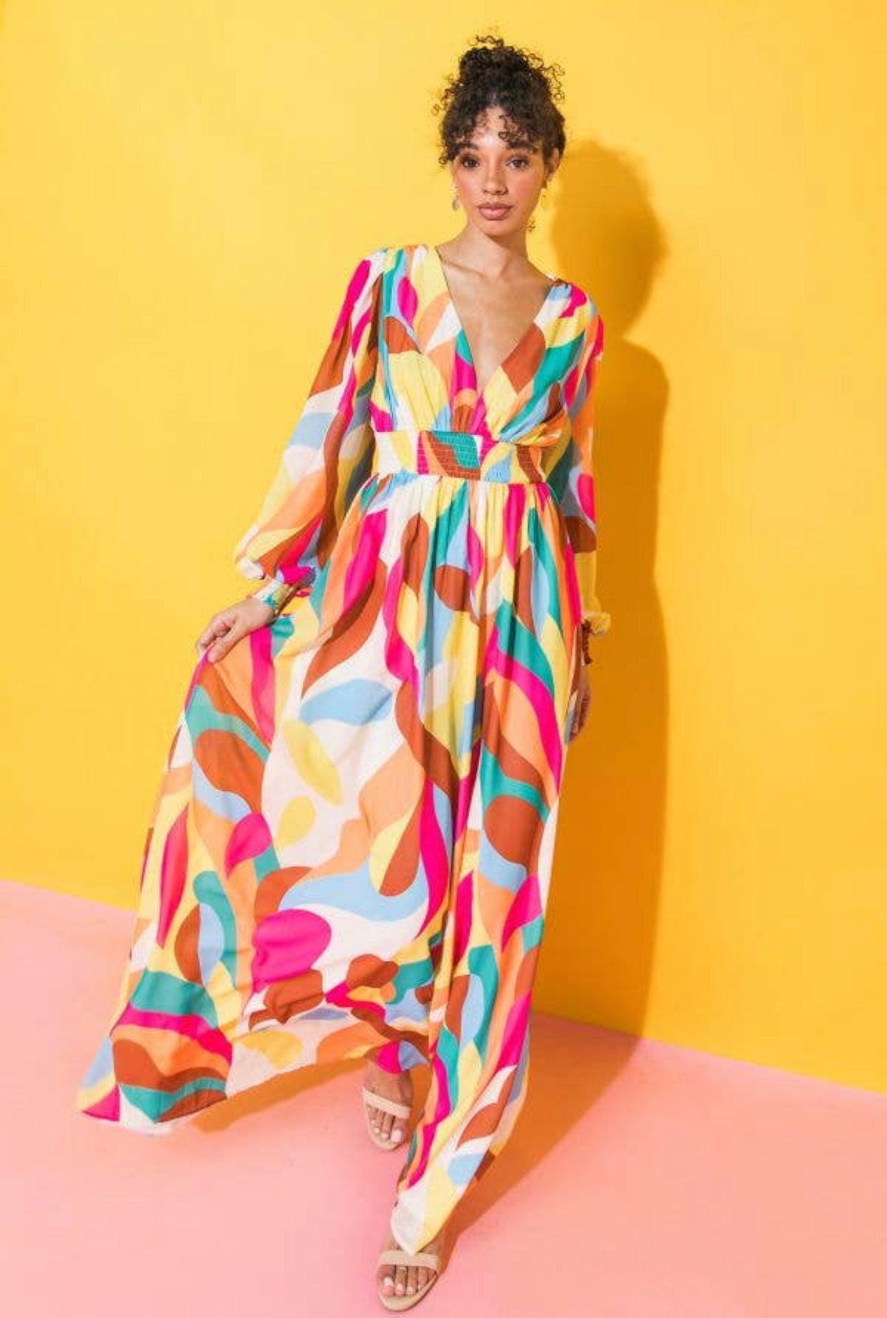 Printed Woven Maxi Dress, Sizes Small - Large