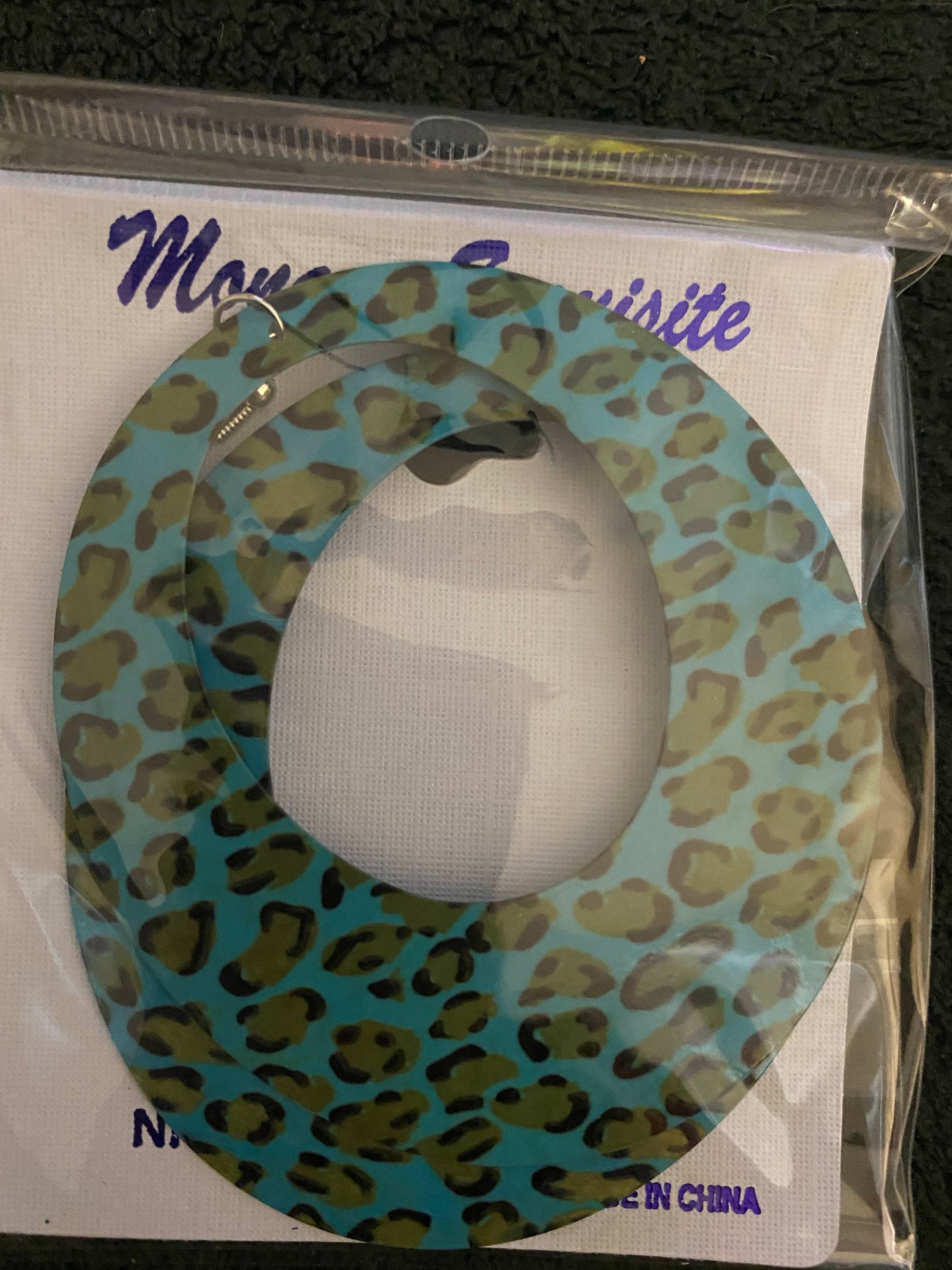 Lovely Leopard Print Fish Hook Round Earrings