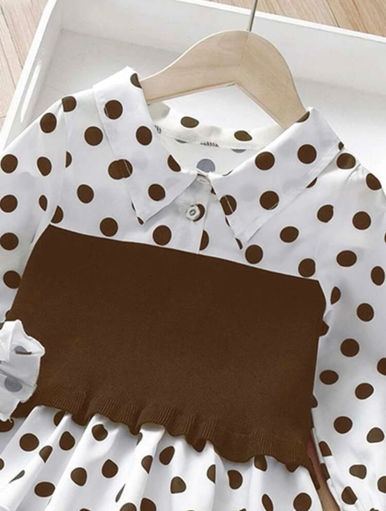 Girls Polka Dot Print Flounce Sleeve Top & Split Hem Flare Leg Pants (Sizes 3 year - 10 year)