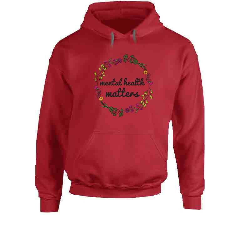 Mental Health Matters - Floral Wreath Ladies T Shirt