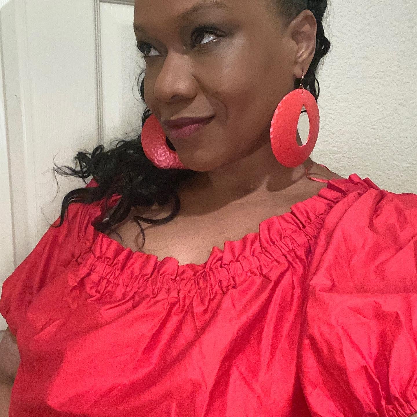 Solid Red Poplin Maxi Dress, Sizes Large - 3XLarge
