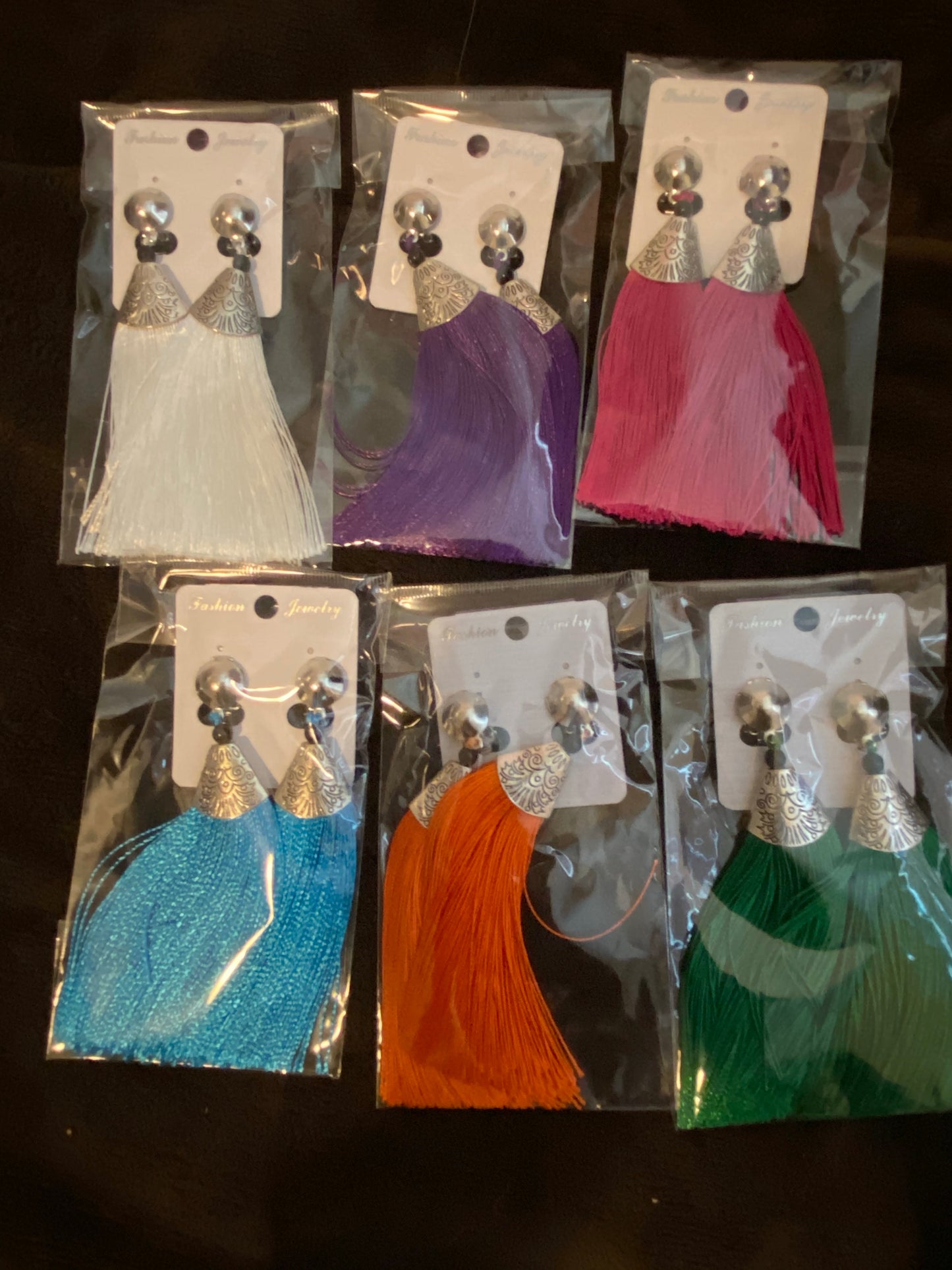 Clip-On Tassel Fringe Earrings