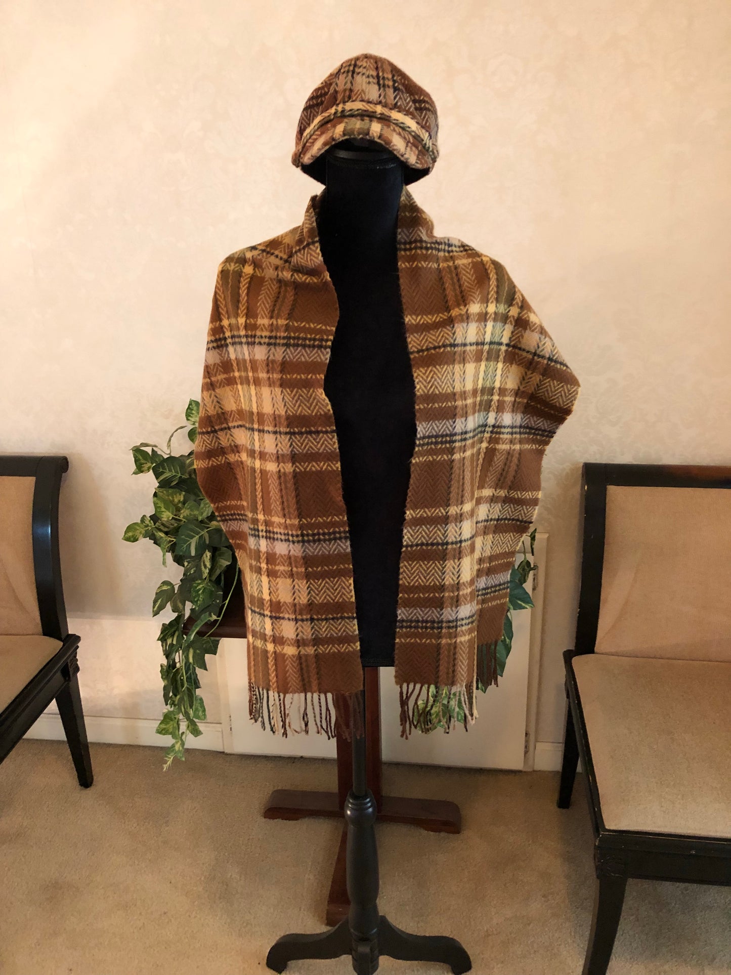 Cashmere Neck Scarves/Shawls & Coordinated Hat, 3 Choices