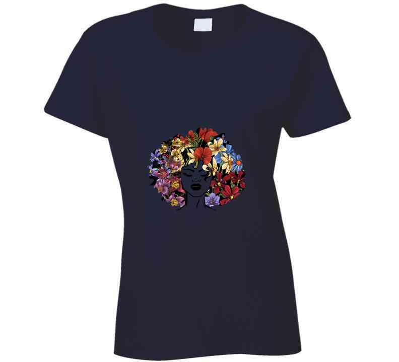 Floral Afro Ladies T Shirt