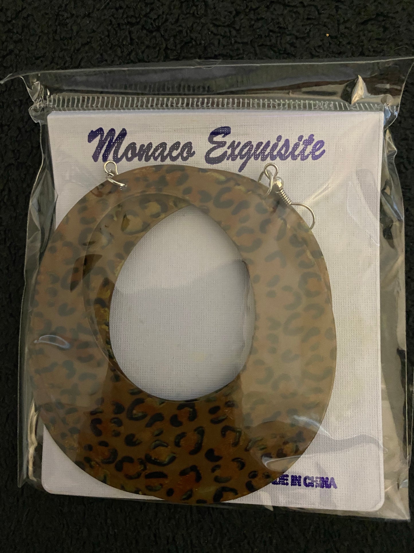 Lovely Leopard Print Fish Hook Round Earrings