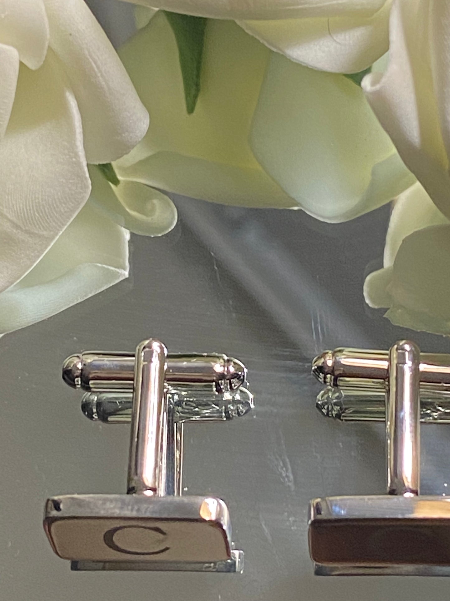 Brass Monogram Letter “C” Cufflinks