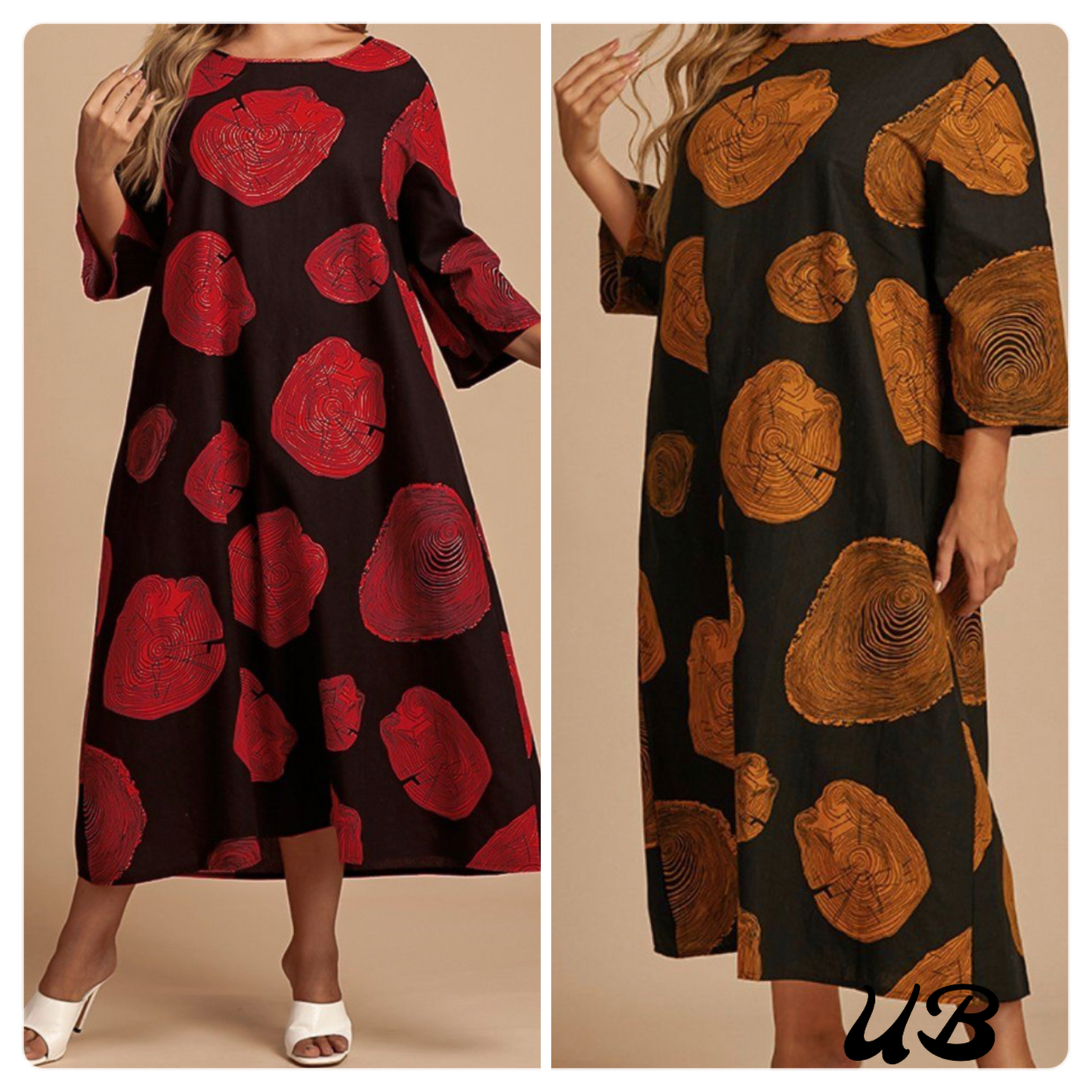 Flowery Printed Plus Size Fashion Long Length Loose Dress, Sizes XLarge - 4XLarge