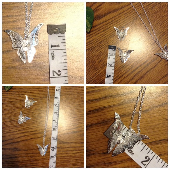 Silver Butterfly Pendant and Chain