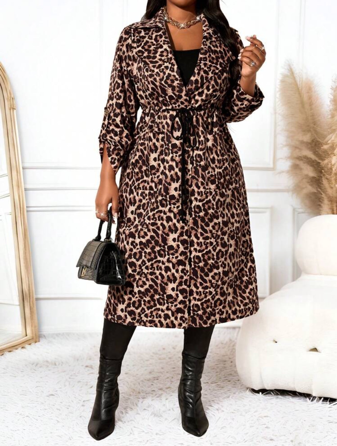 Animal Print Long Length Cardigan, Plus Size 12 - 20