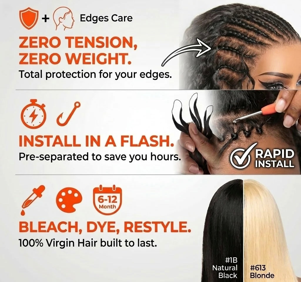 Miracle Knots Human Feather Crochet Hair Burmese Curly - Pre-Separated Knotless Crochet Braids for Seamless Blending