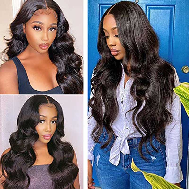 12-20 Inch 4.5" x 4.5" Upgrade Body Wavy Free Parted Lace Closure #1B Natural Black