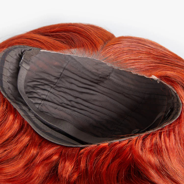 SMALL HEAD FRIENDLY LACE WIG - 24 Inches 5"x5" Body Wavy Wear & Go Glueless #Orange Lace Closure Wig-100% Human Hair