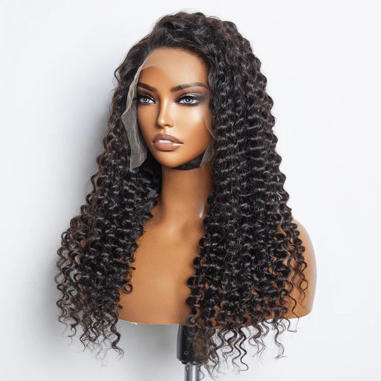 180% Density HD 13x6 Lace Frontal Wig Deep Curly Human Hair