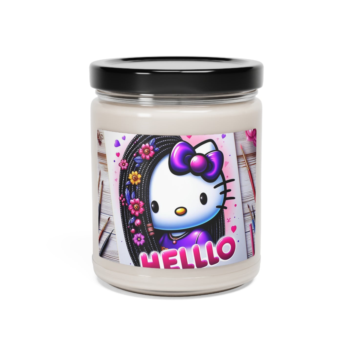 Painted Hello Kitty with Braids Scented Soy Candle, 9oz