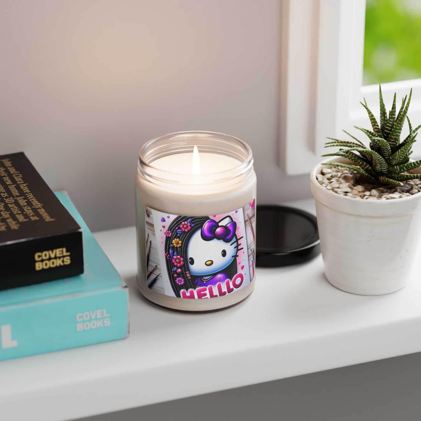 Painted Hello Kitty with Braids Scented Soy Candle, 9oz